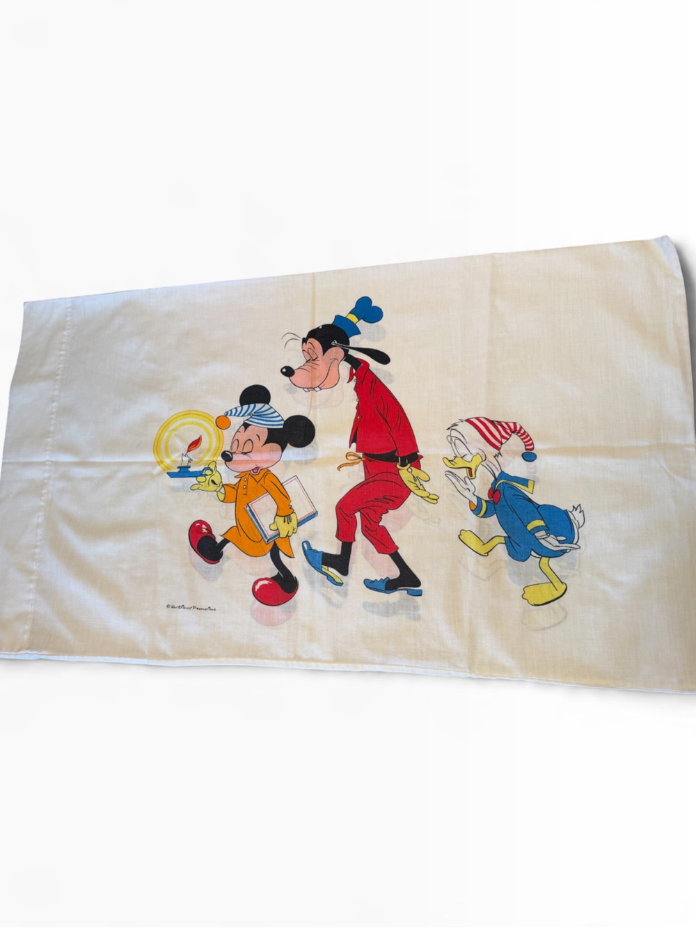 Rare 70s Disney Mickey & Friends Printed pillow case